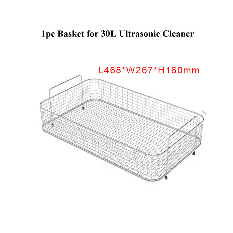 Stainless Steel Ultrasonic Cleaner 22L Basket - 1L～30Lの卓上超音波洗浄機。SUS304ステンレス製の洗浄バスケットとメッシュを搭載。家庭用電化製品の洗浄に最適。
