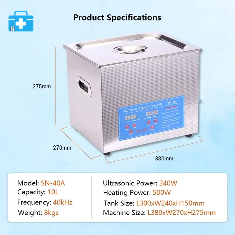 10L SN-40A デジタル超音波洗浄機 40KHz 加熱 - Ultrasonic Cleaning Machine 10L Digital のレビューと価格